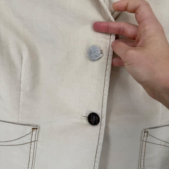 Gap Womens VTG Corduroy Blazer Jacket Size 16 Tan Western Y2K Neutral NEW - Picture 3 of 12